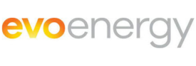 The image shows the logo for Evoenergy, a brand recognised in areas like video production Sydney. The word evo is in an orange-to-yellow gradient, energy is in light grey, both lowercase, with a clean and modern font on a white background.