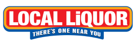 A rectangular logo with LOCAL LIQUOR in bold white letters on a red background, bordered in yellow and blue. Below, a blue curved banner displays "THERE’S ONE NEAR YOU" in white uppercase letters—perfect for video production Sydney branding.